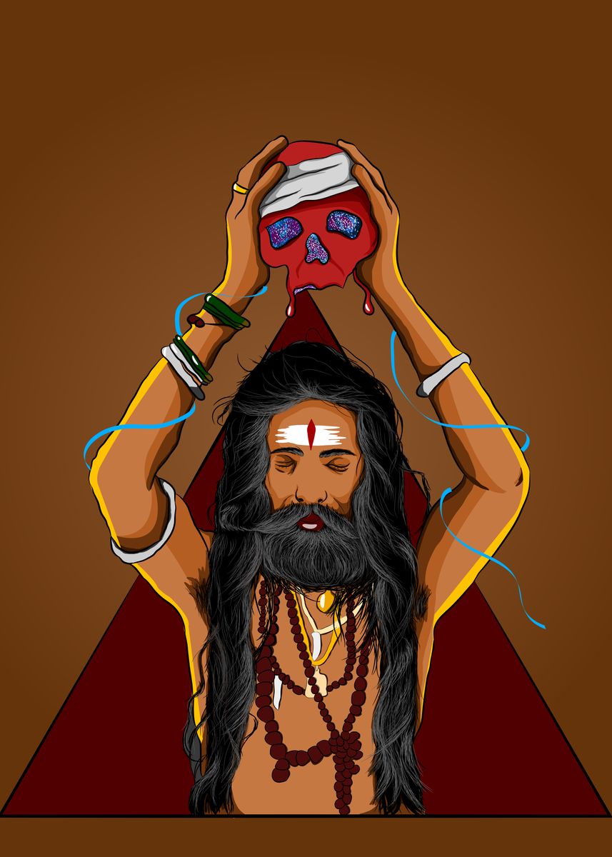 'beard baba take galaxy ' Poster, picture, metal print, paint by ...