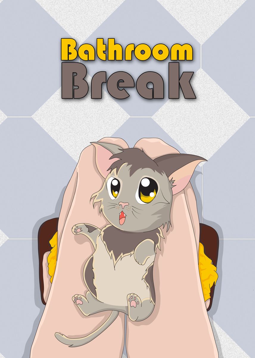 'Bathroom Break' Poster, picture, metal print, paint by Viledalı Cadı ...