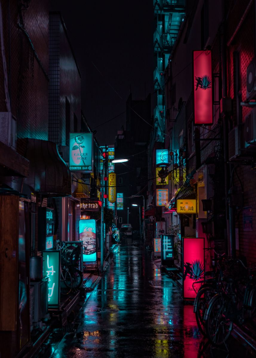 'Tokyo (Ueno) at night 3' Poster by Philipp Saal | Displate