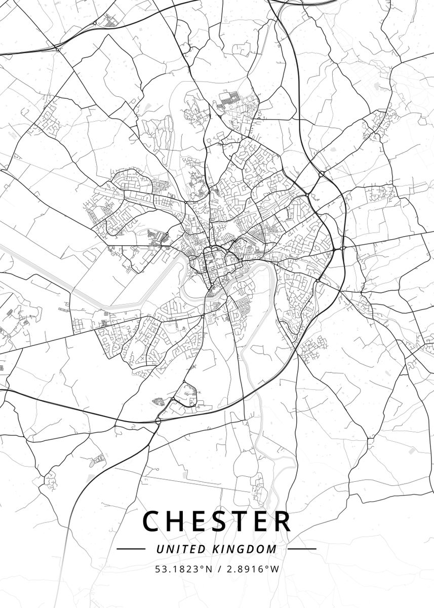 'Chester, United Kingdom' Poster by Designer Map Art | Displate