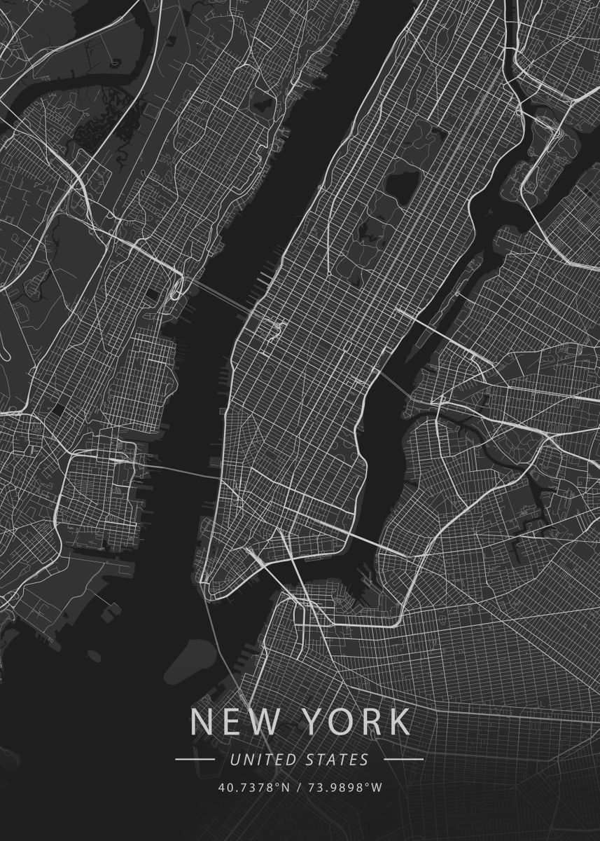 'New York, United States' Poster, picture, metal print, paint by ...