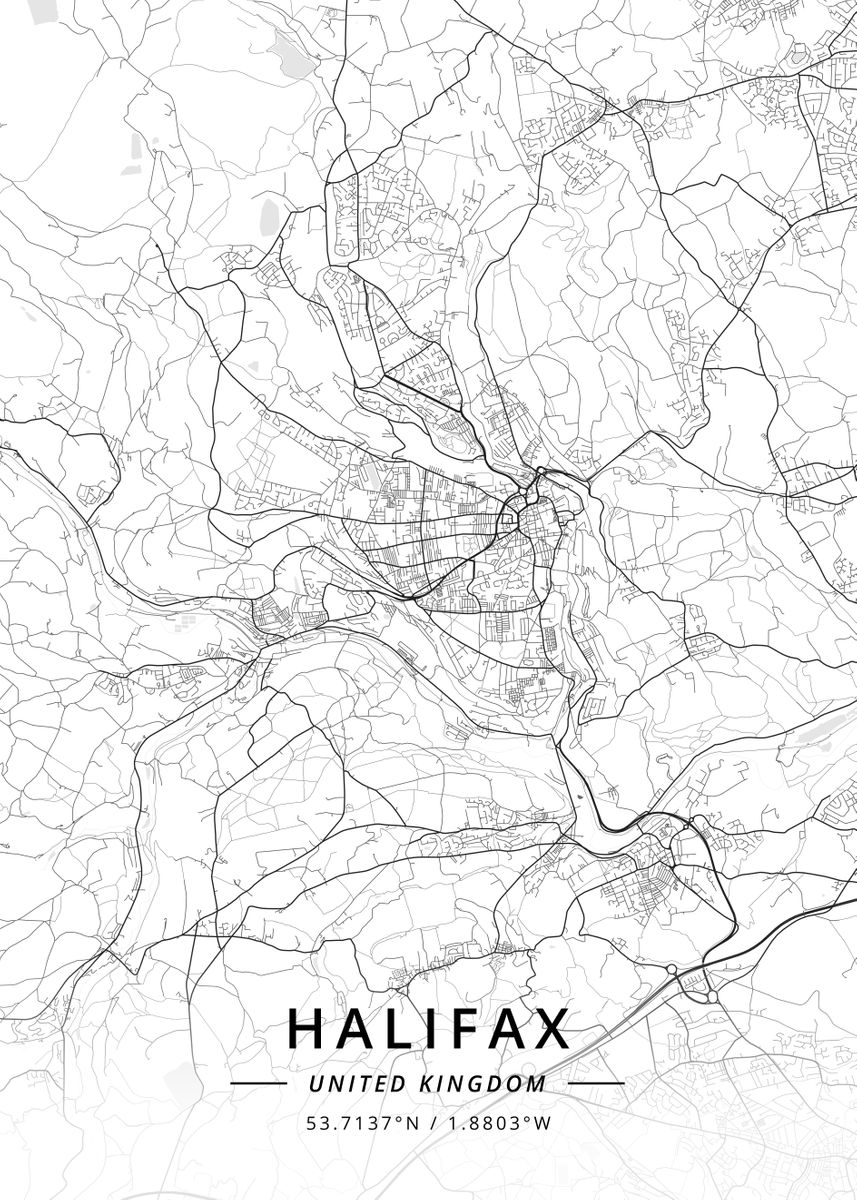 'Halifax, United Kingdom' Poster by Designer Map Art | Displate