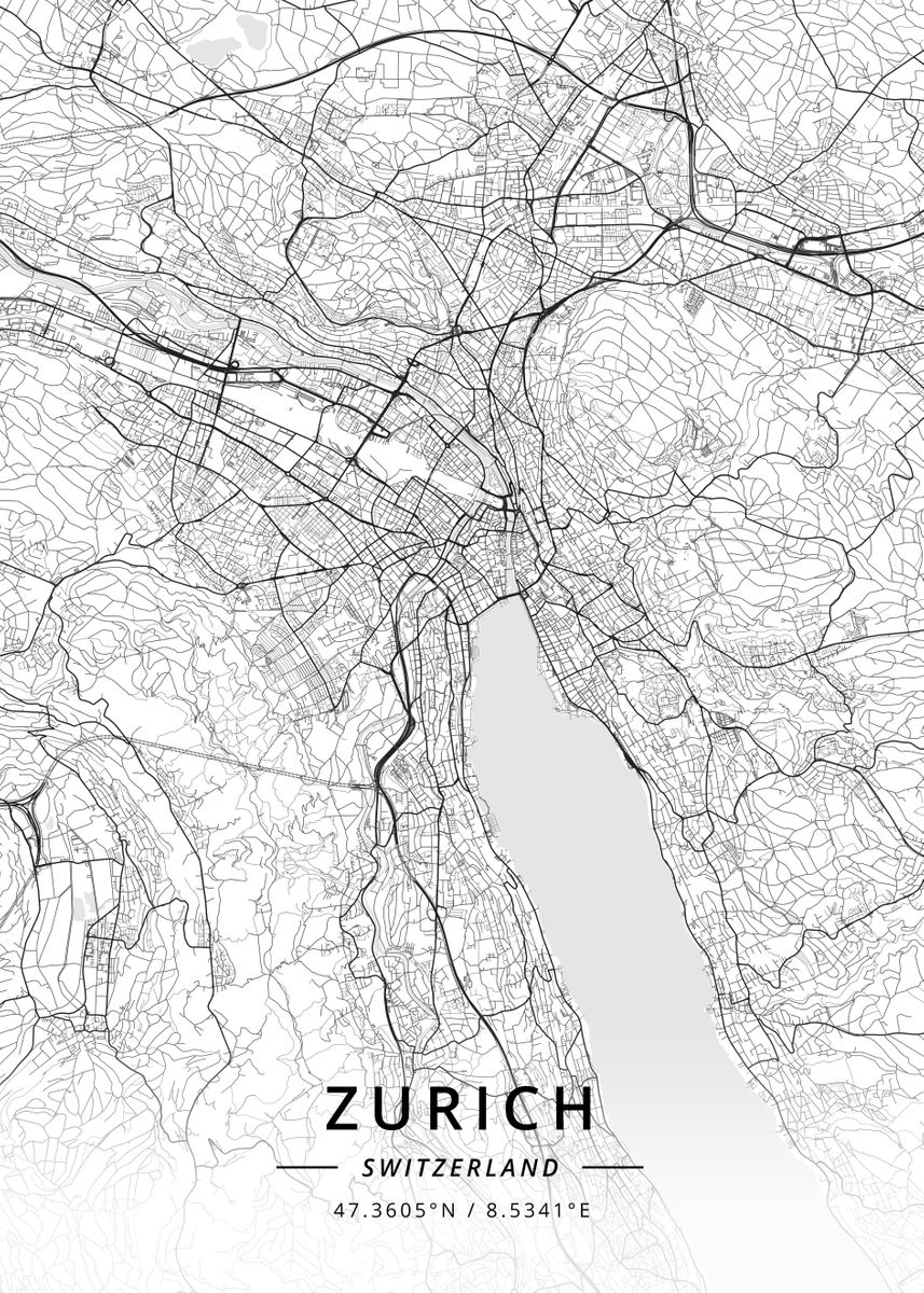 'zurich, Switzerland' Poster, Picture, Metal Print, Paint By Designer 