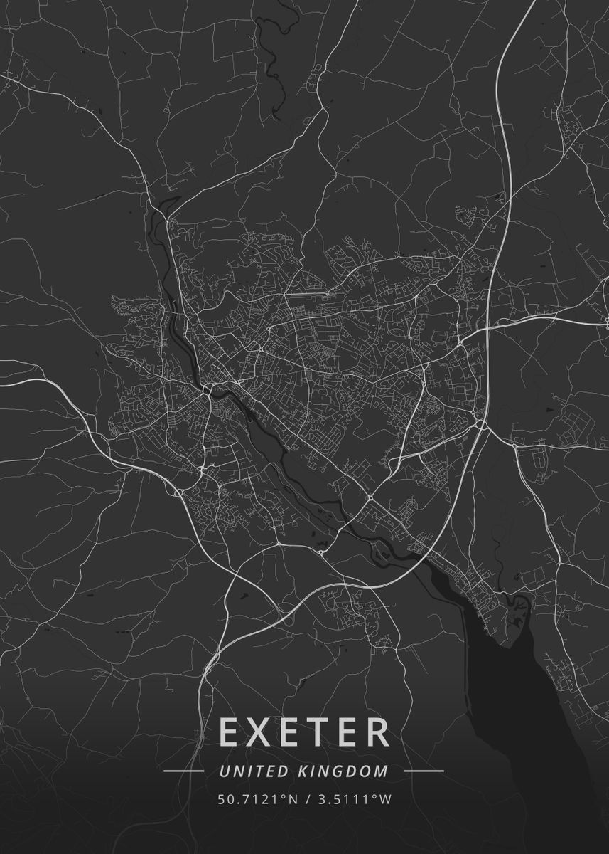 'Exeter, United Kingdom' Poster by Designer Map Art Displate