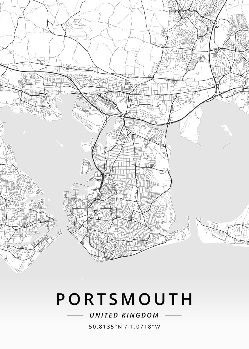 'Portsmouth, United Kingdom' Poster, picture, metal print, paint by ...