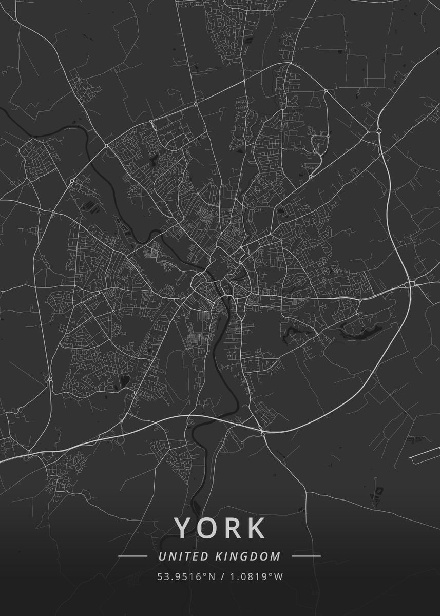 'York, United Kingdom' Poster by Designer Map Art | Displate