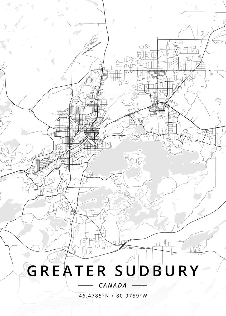 'Greater Sudbury, Canada' Poster, picture, metal print, paint by ...