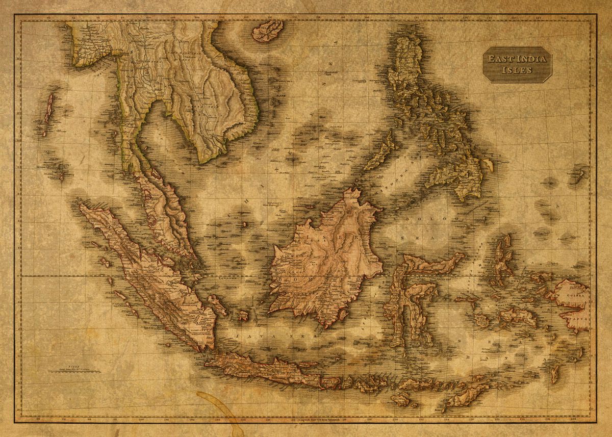 'Vintage Map of Indonesia' Poster by Design Turnpike | Displate