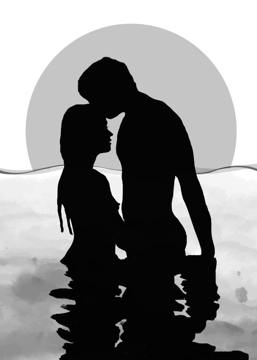 'Lovers Black and White' Poster by Urban WallArts Displate