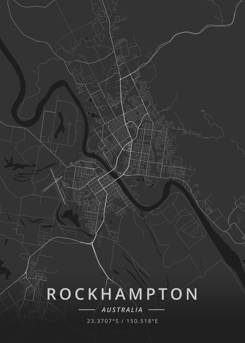 'Rockhampton, Australia' Poster, picture, metal print, paint by ...