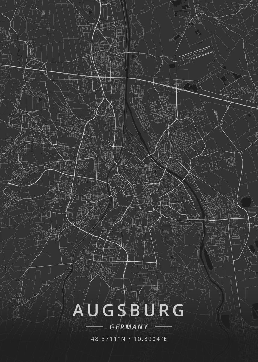 'Augsburg, Germany' Poster by Designer Map Art | Displate