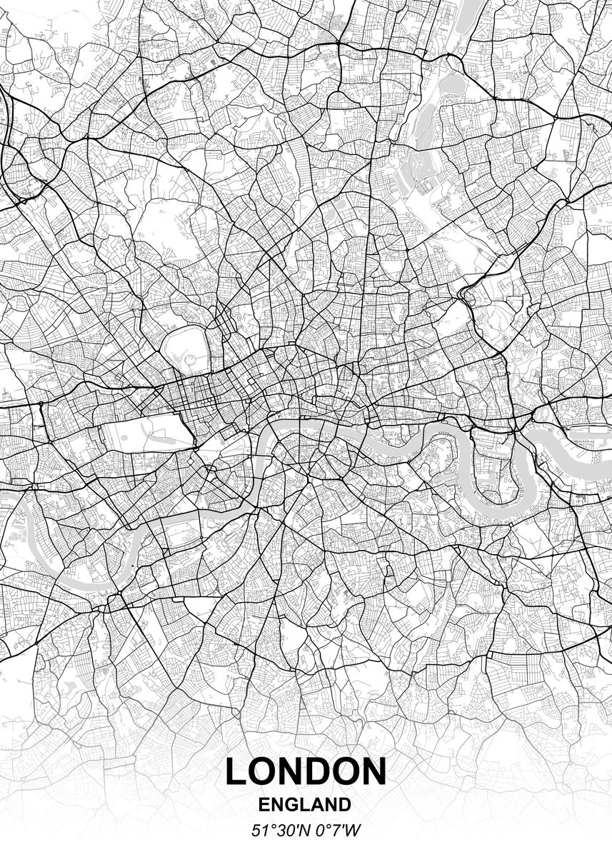 'London city map' Poster by Iwoko | Displate