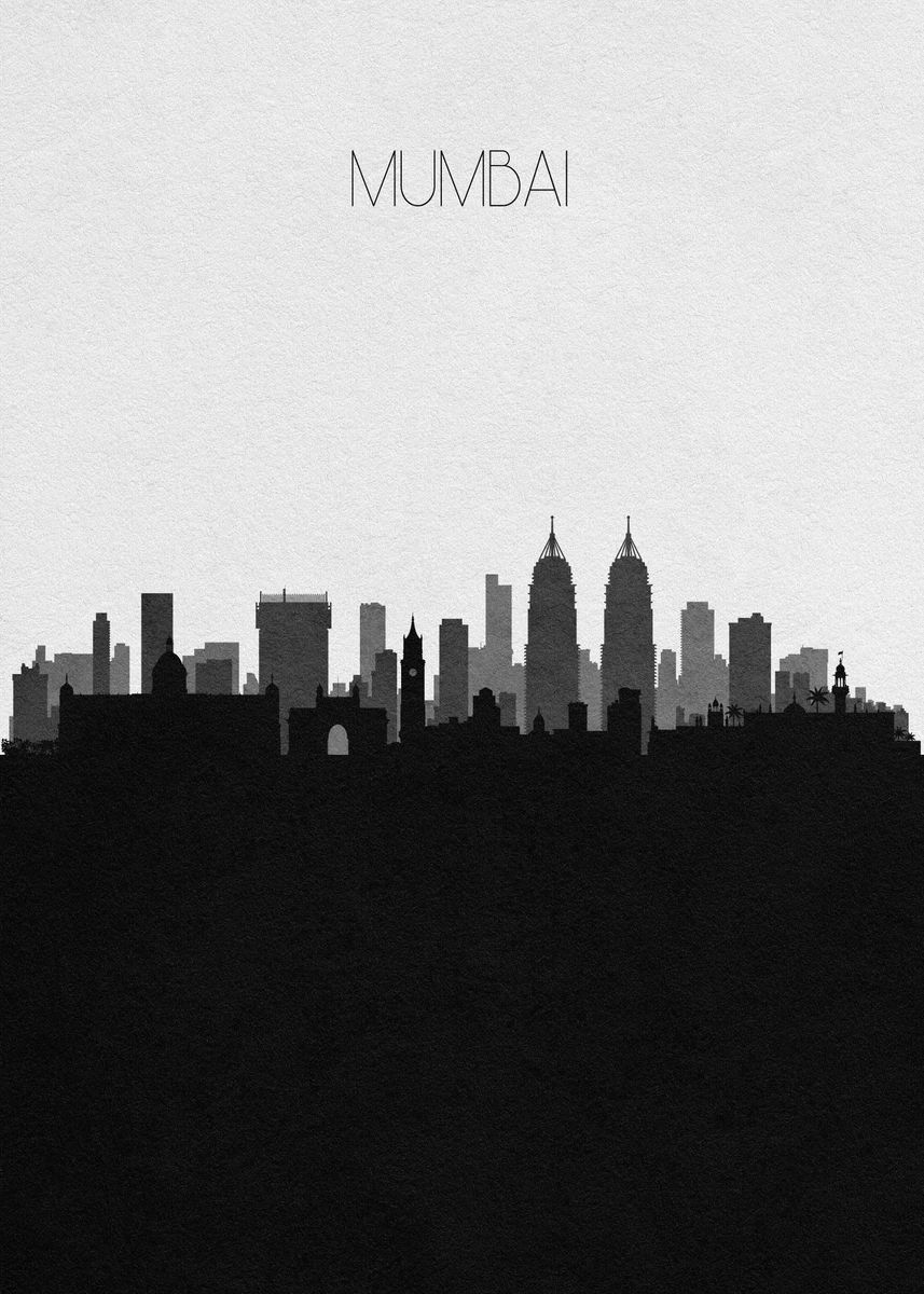 'Mumbai Skyline' Poster, picture, metal print, paint by Deniz A. | Displate