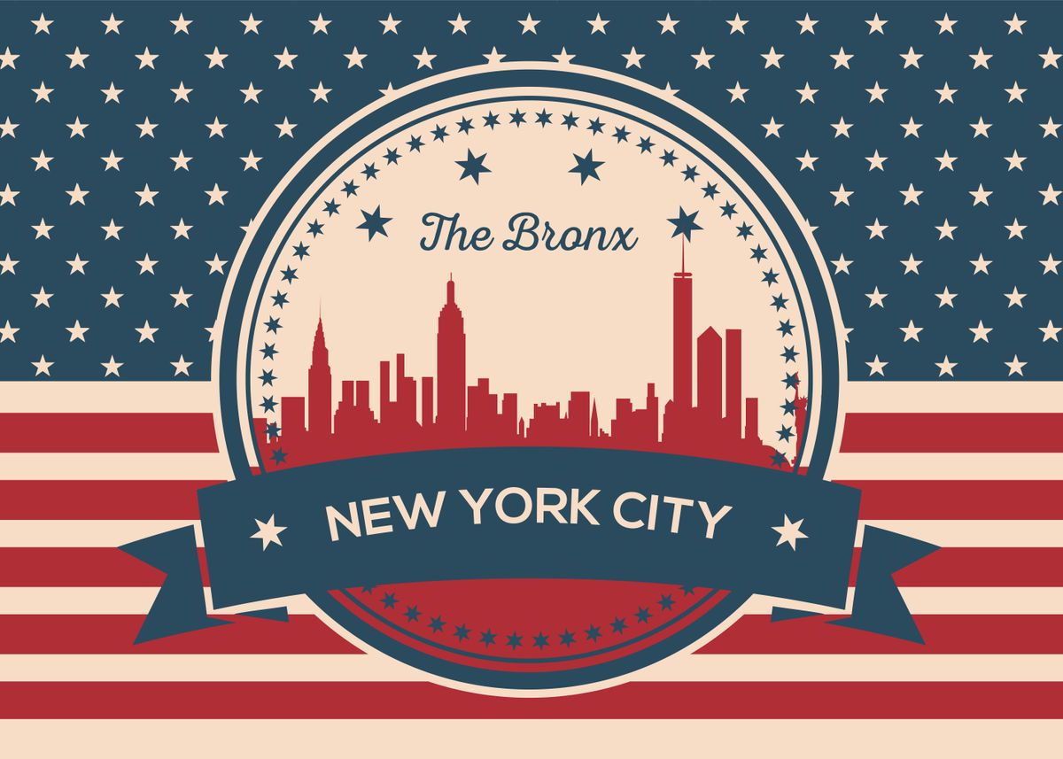 'New York (The Bronx) Flag' Poster by The Reverend Displate