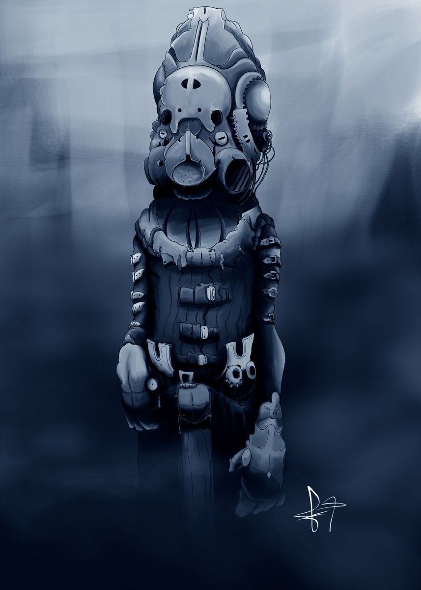 'Space Alien Character' Poster by Fabbio Timpano Displate