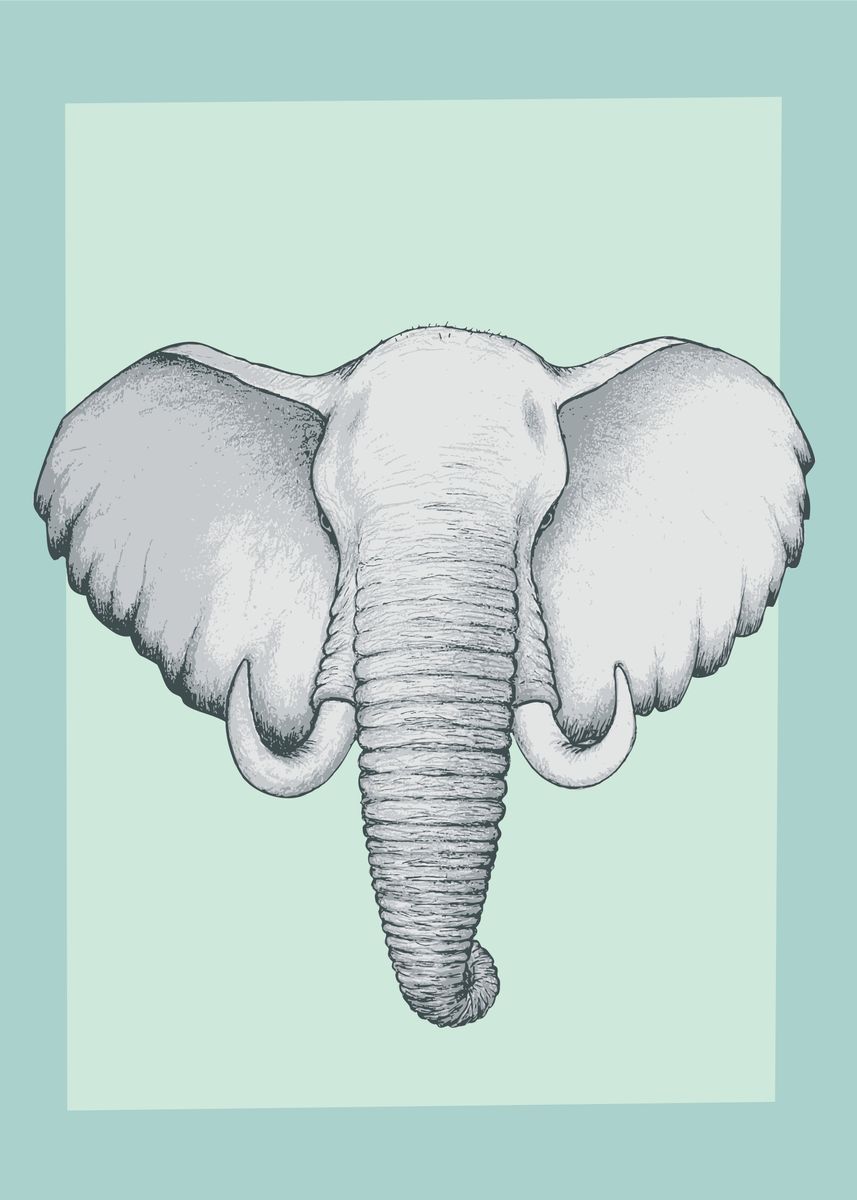 'The Great White Elephant' Poster, picture, metal print, paint by