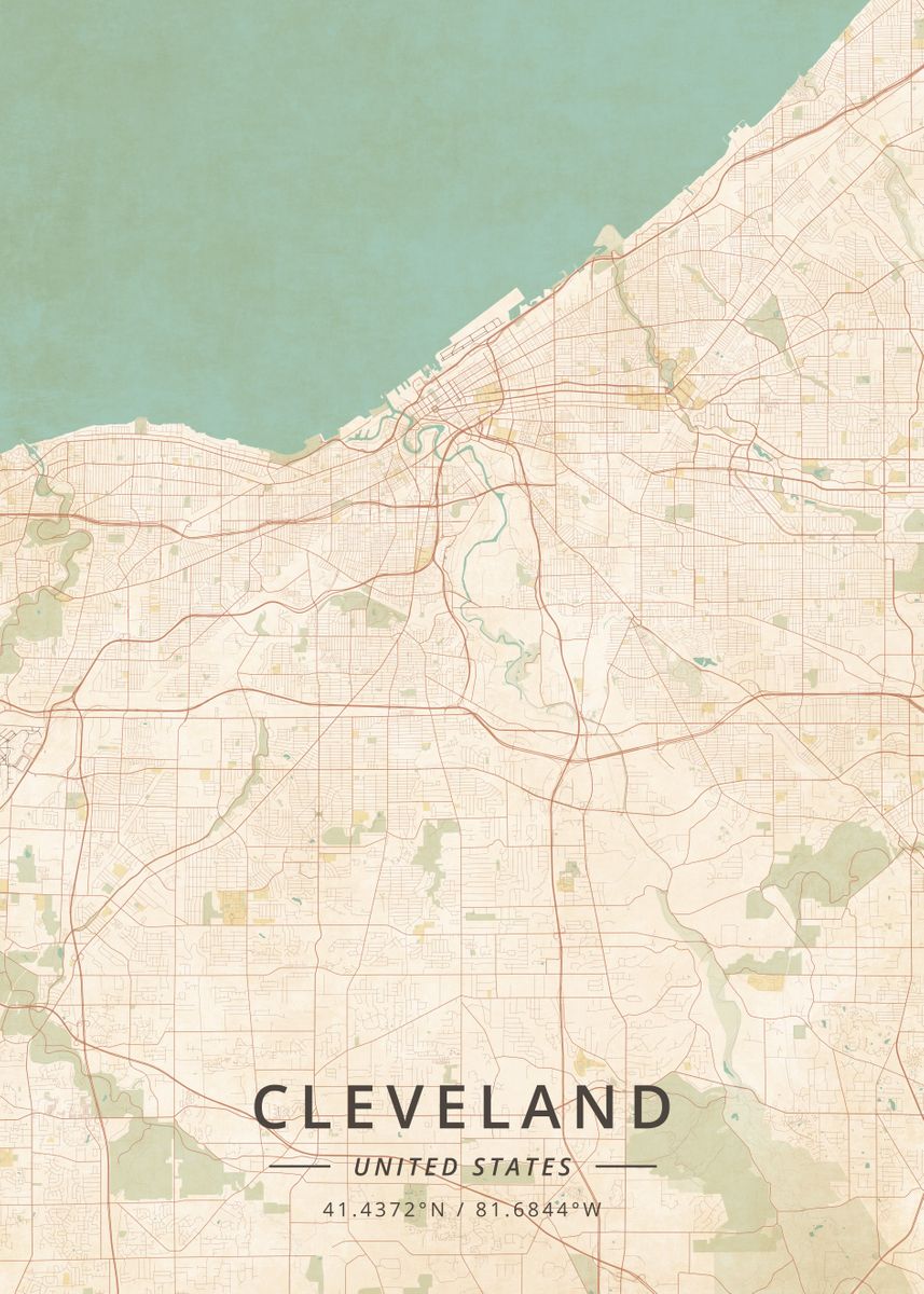 'Cleveland United States' Poster by Designer Map Art | Displate