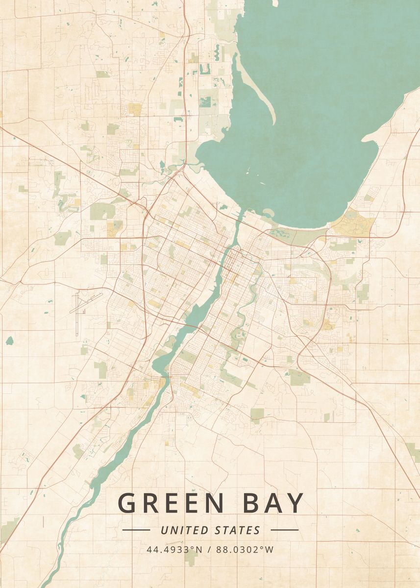 'green Bay United States' Poster, Picture, Metal Print, Paint By 