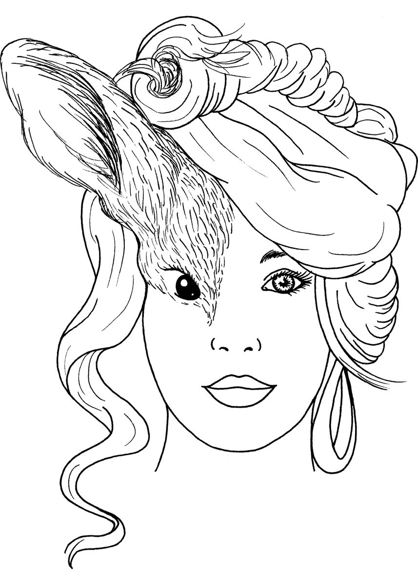 'Woman Rabbit Face' Poster, picture, metal print, paint by Milla ...