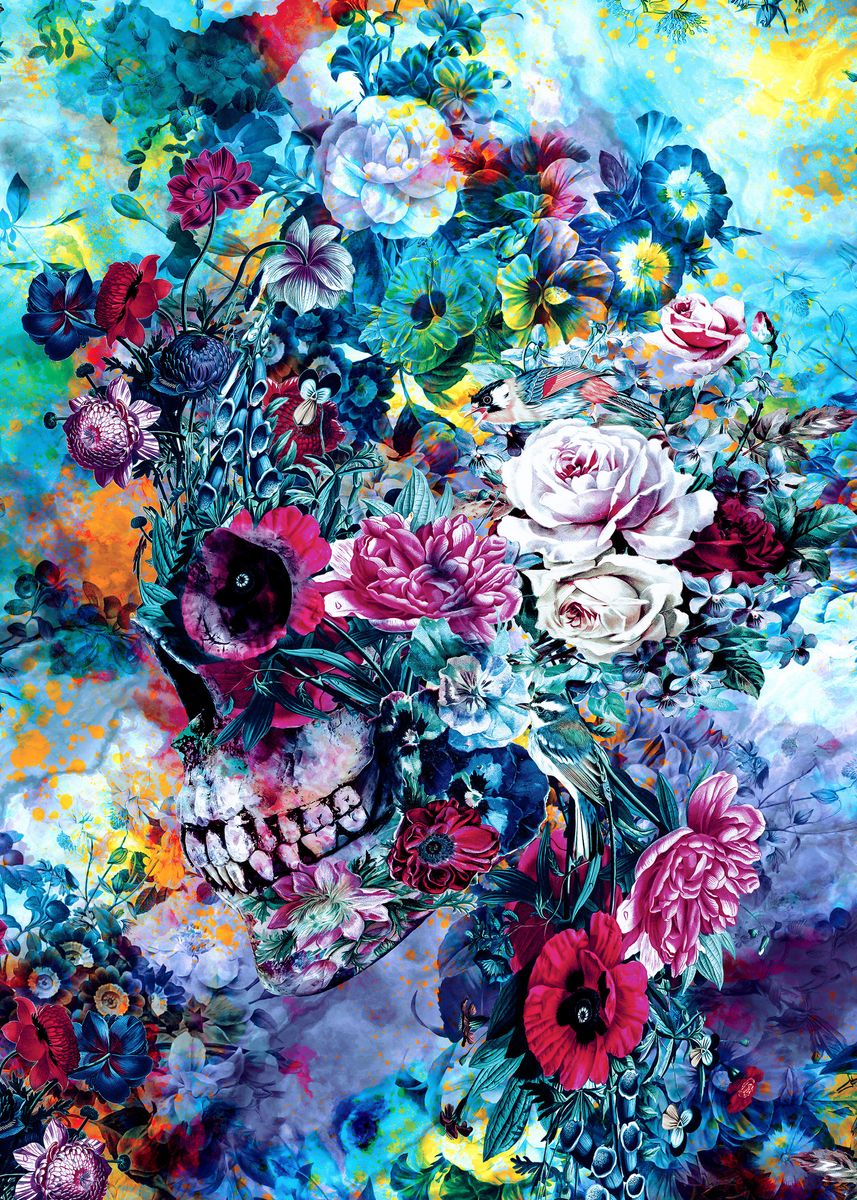 'Surreal Skull' Poster, picture, metal print, paint by RIZA PEKER ...