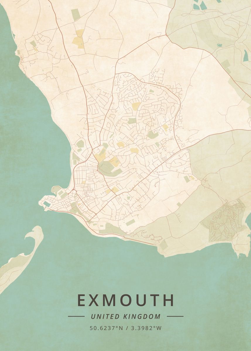 'Exmouth United Kingdom' Poster by Designer Map Art | Displate