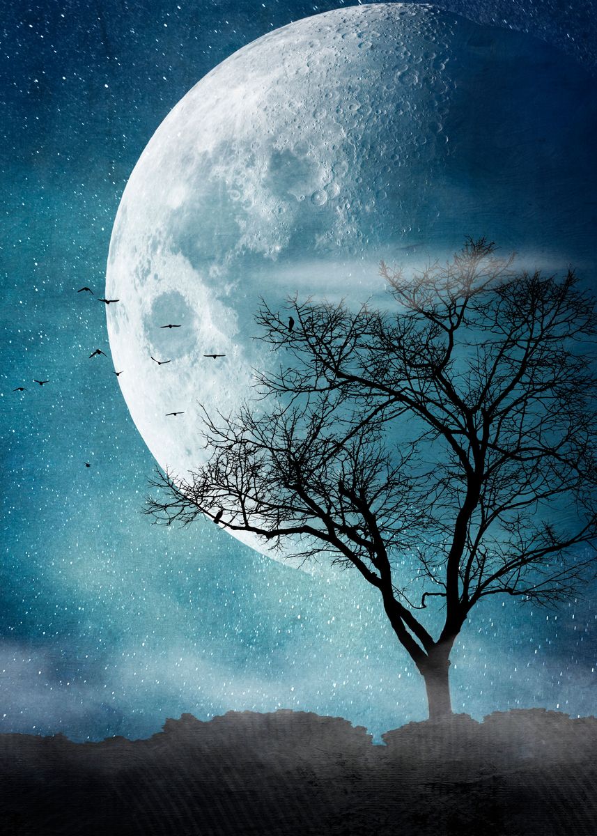 'moon blues' Poster by Dirk Wüstenhagen | Displate