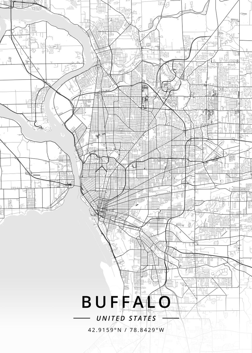 'Buffalo United States' Poster by Designer Map Art | Displate