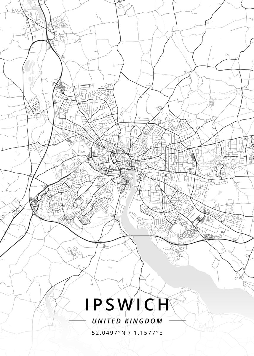 'Ipswich United Kingdom' Poster by Designer Map Art | Displate