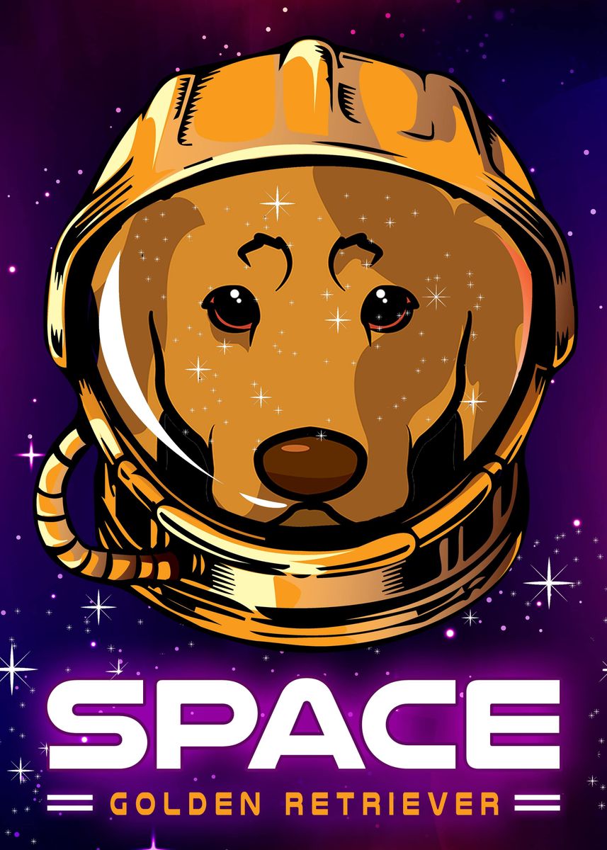 'Space Labrador Retriever' Poster, picture, metal print, paint by ...