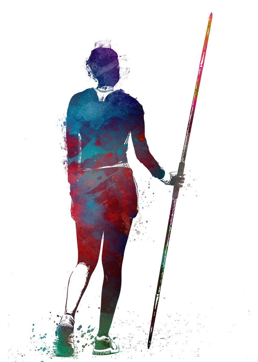 'Javelin throw' Poster, picture, metal print, paint by JBJart Justyna ...