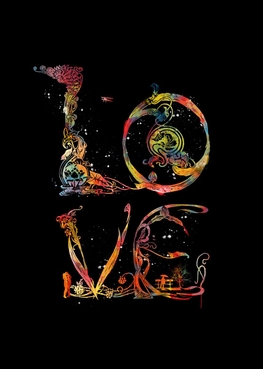 'floral love' Poster by Kharma Zero Displate