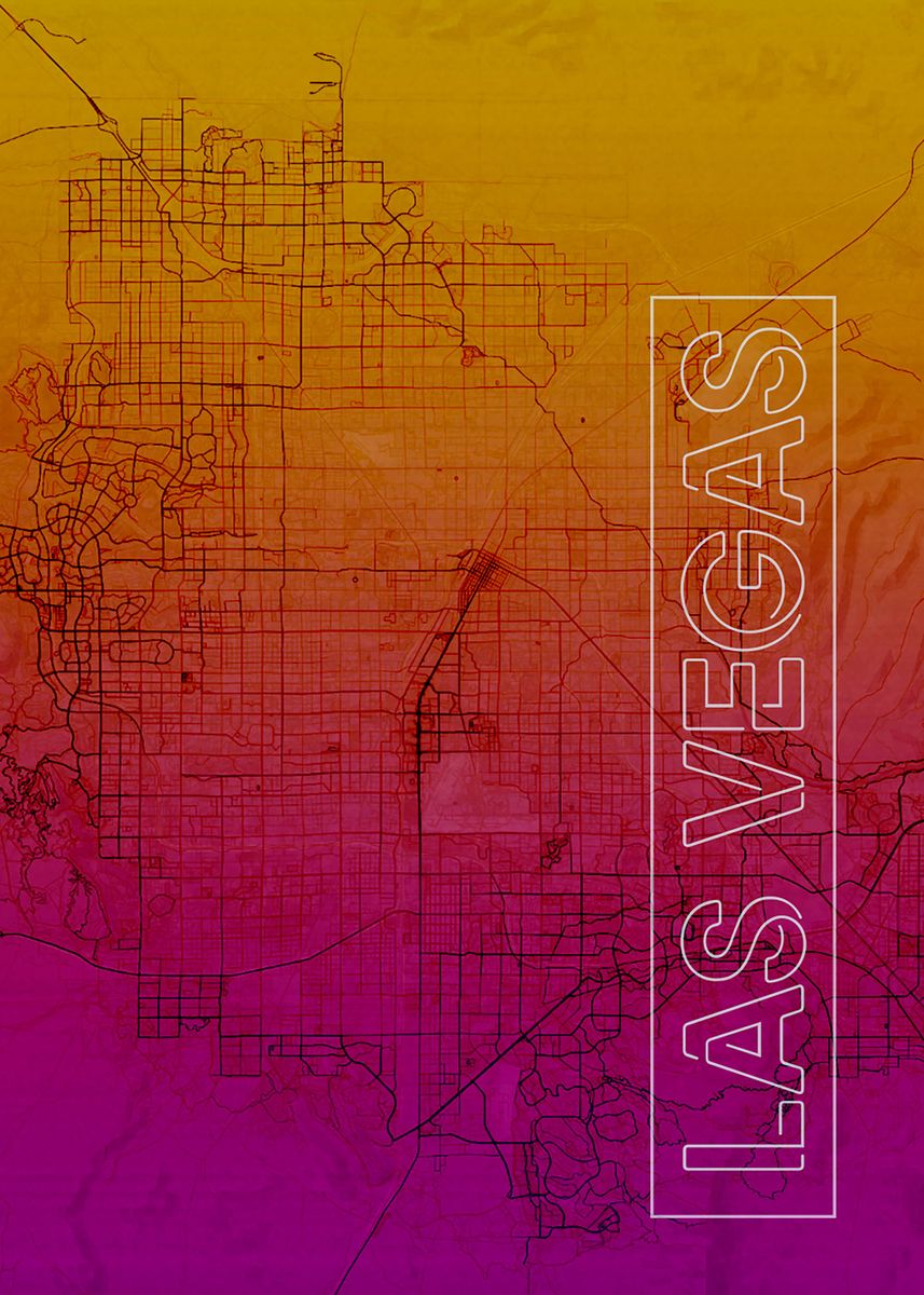 'Las Vegas Map' Poster by Nelva Andrea Displate