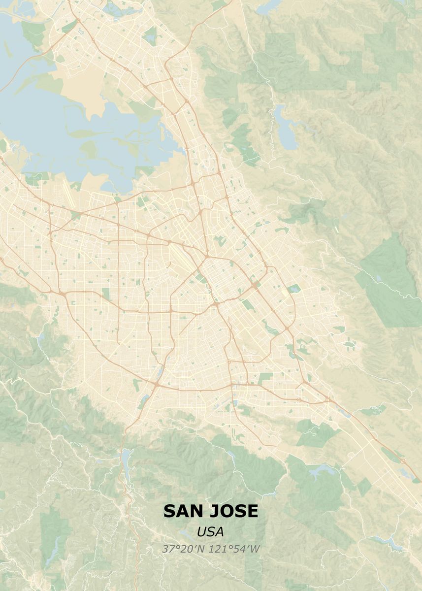 SAN JOSE USA Poster Picture Metal Print Paint By Iwoko Displate 96f233bf08094ab8f3a4cbd8b33b4a22 7fefefa6355d9216f861d0779cdb7cef