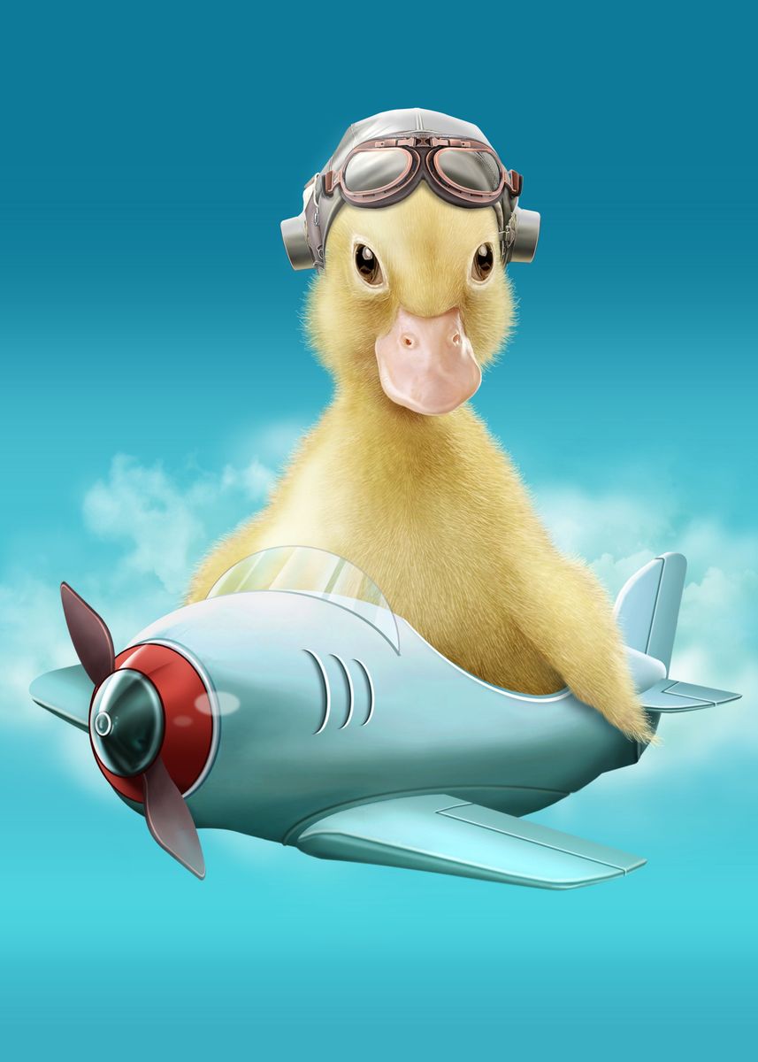 'PILOT DUCK' Poster by Adam Lawless | Displate