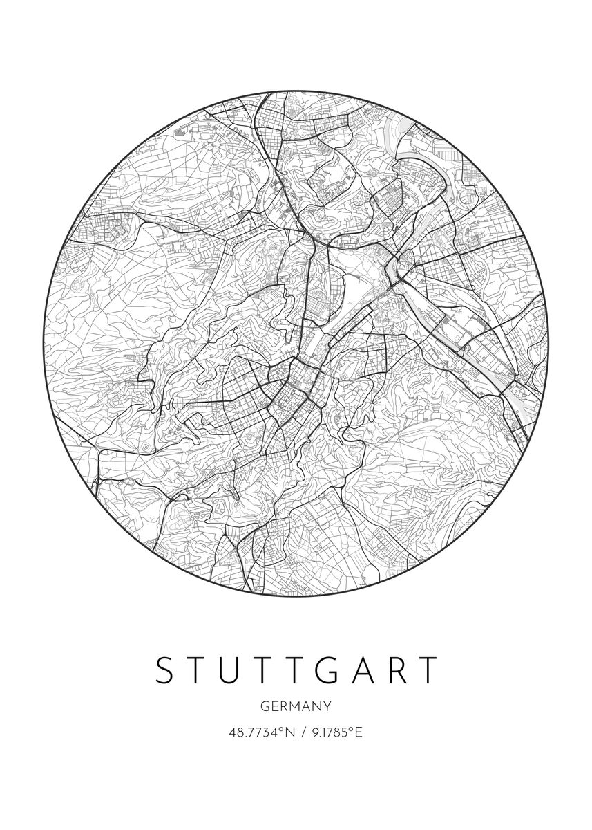 'Stuttgart Germany' Poster, picture, metal print, paint by Yak Yak ...