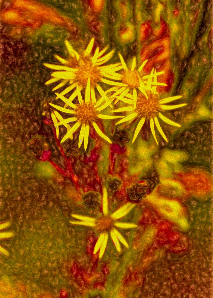 'Ethereal Yellow Flowers' Poster by Joyce Steele | Displate