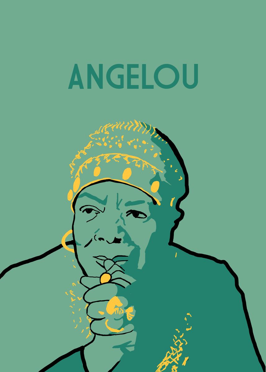 'Maya Angelou Teal Gold' Poster by Savant Designs | Displate