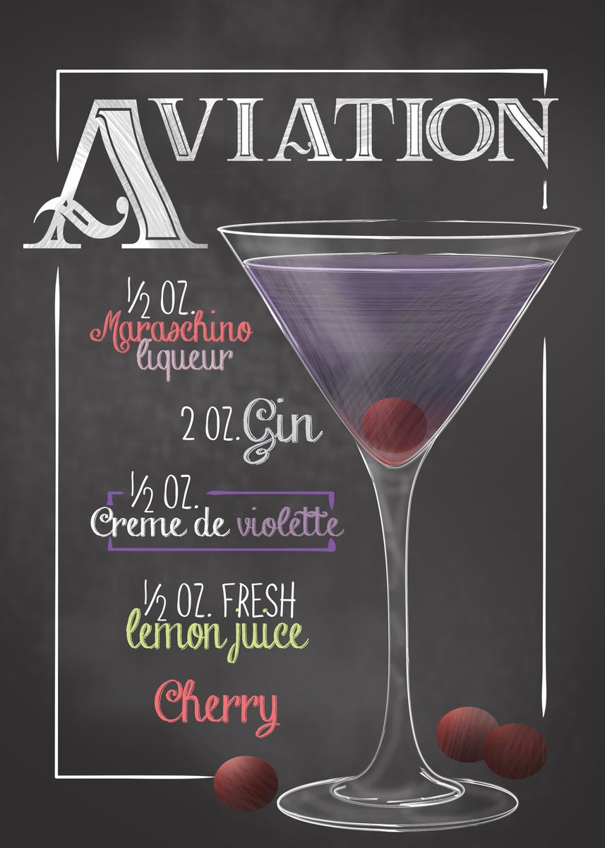 'Cocktail Bar Aviation' Poster by Giovanni Poccatutte | Displate