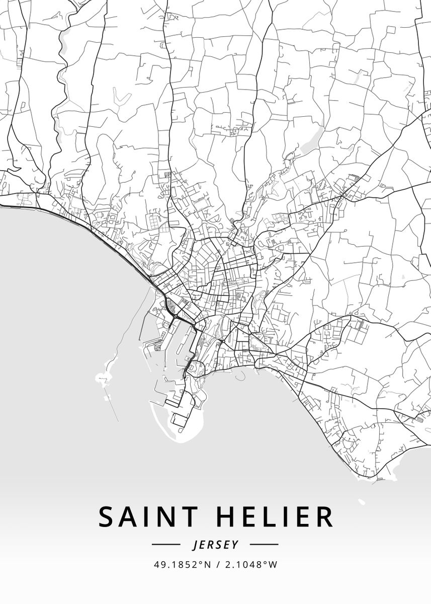 'Saint Helier Jersey' Poster by Designer Map Art | Displate