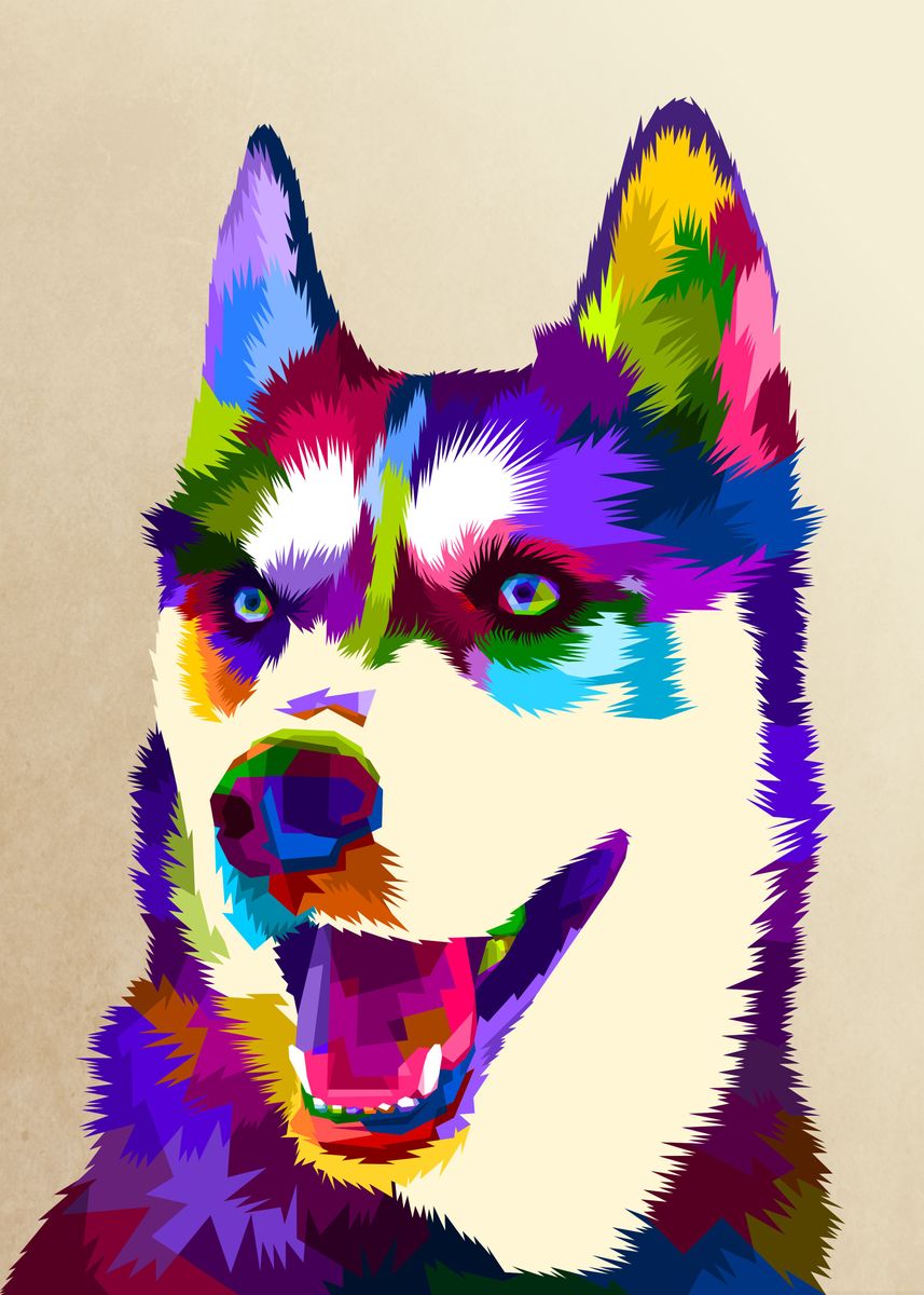 'siberian husky dog ' Poster by peri priatna | Displate