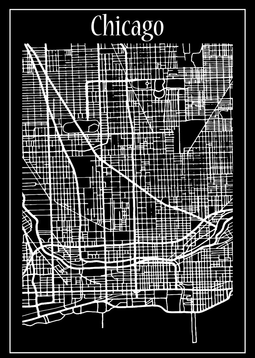 'Chicago Map' Poster by dmc 696 Displate