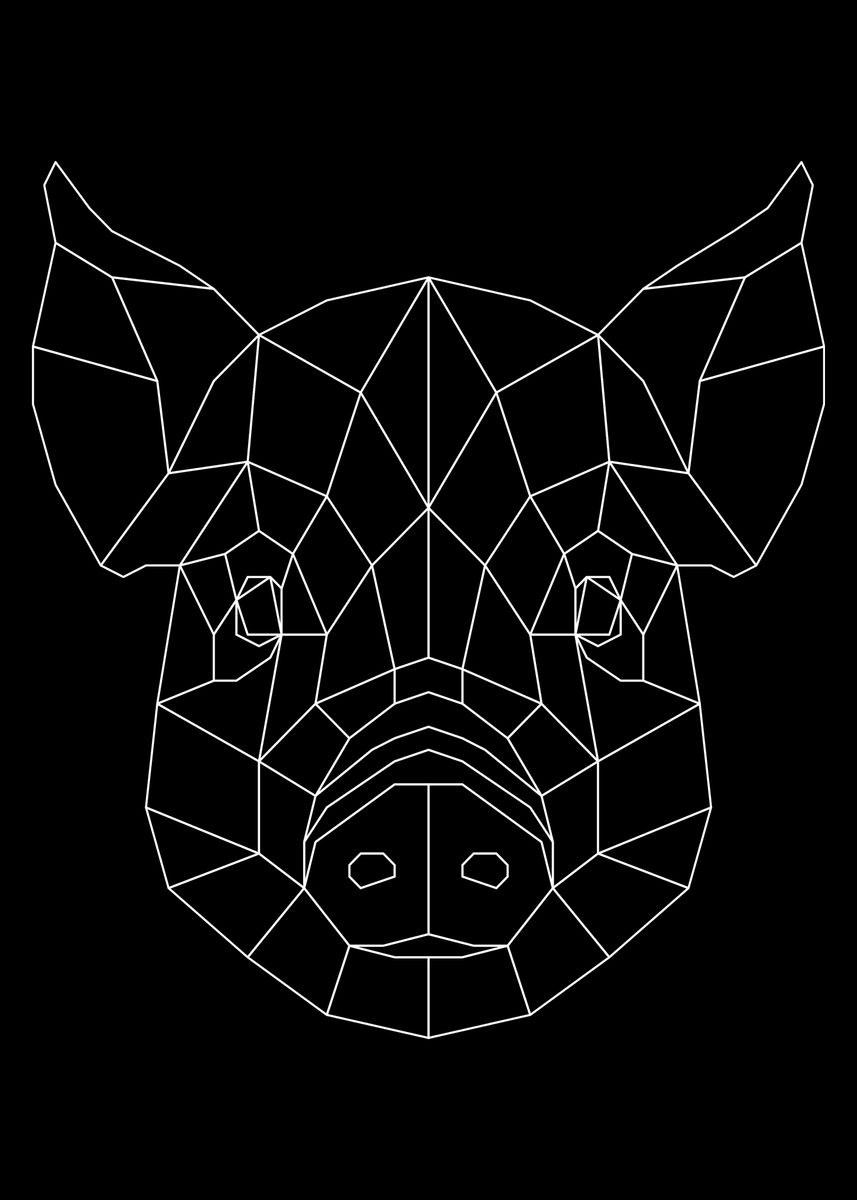 'Pig White' Poster by dmc 696 | Displate