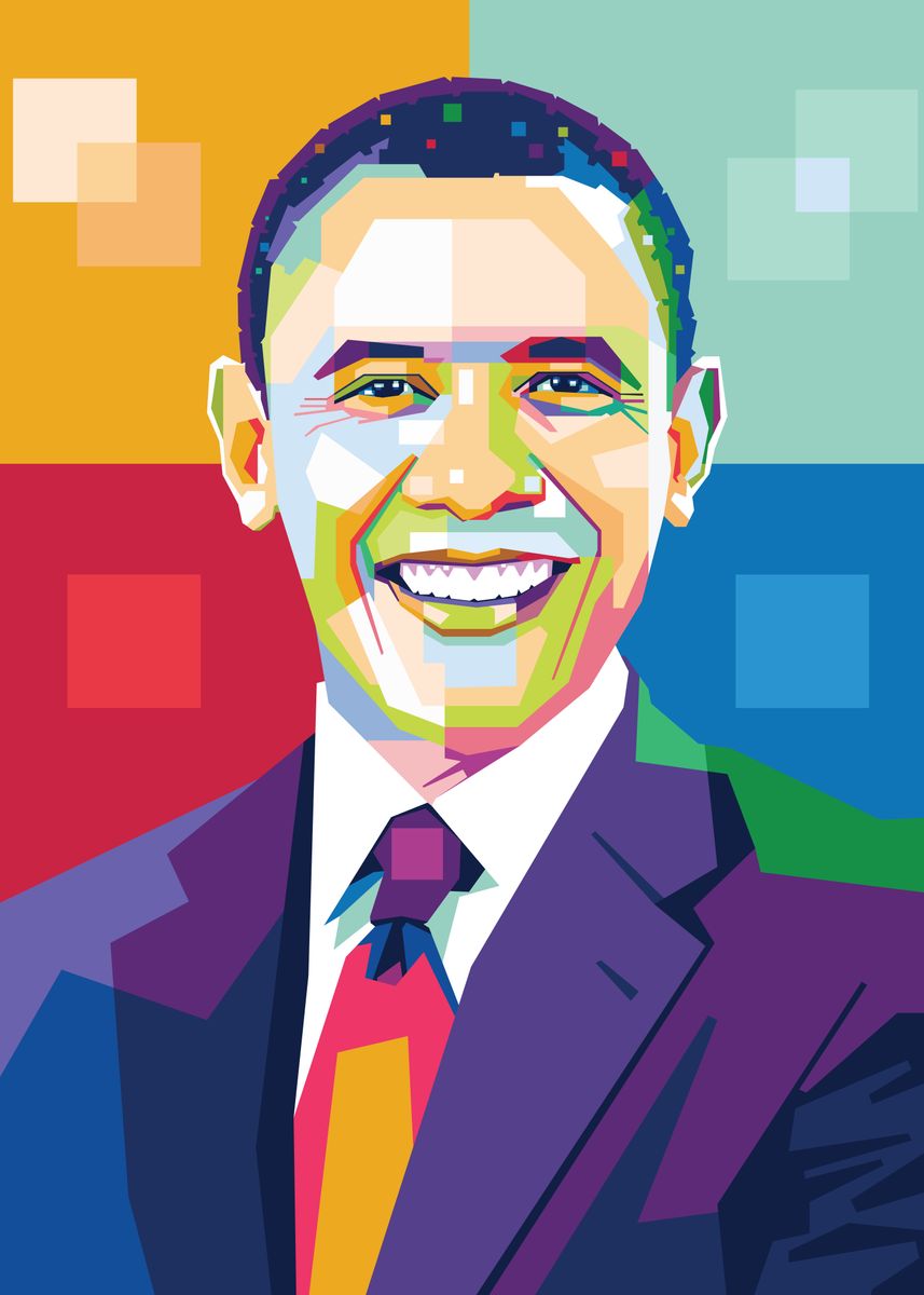 'Baack Obama' Poster, picture, metal print, paint by wpap me | Displate