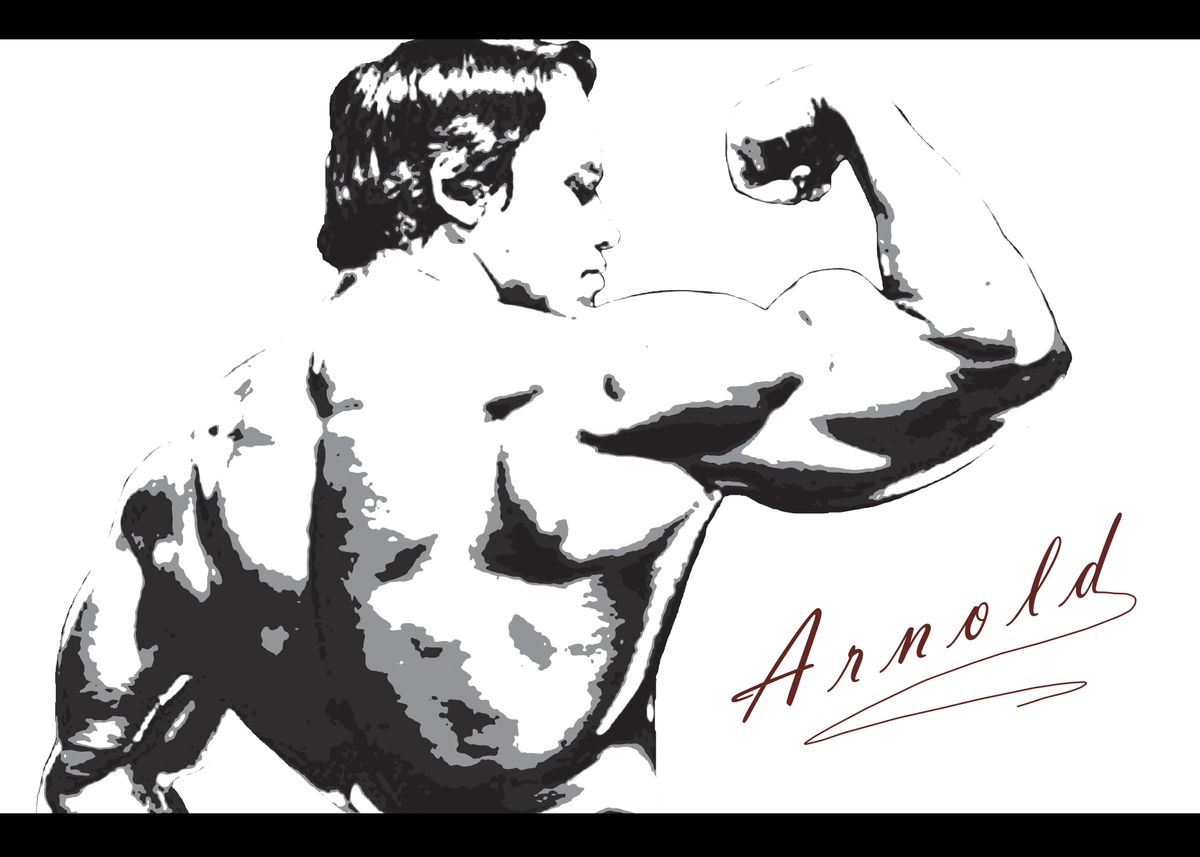 'Arnold Rear Bicep Shot' Poster by Robert Forbes | Displate