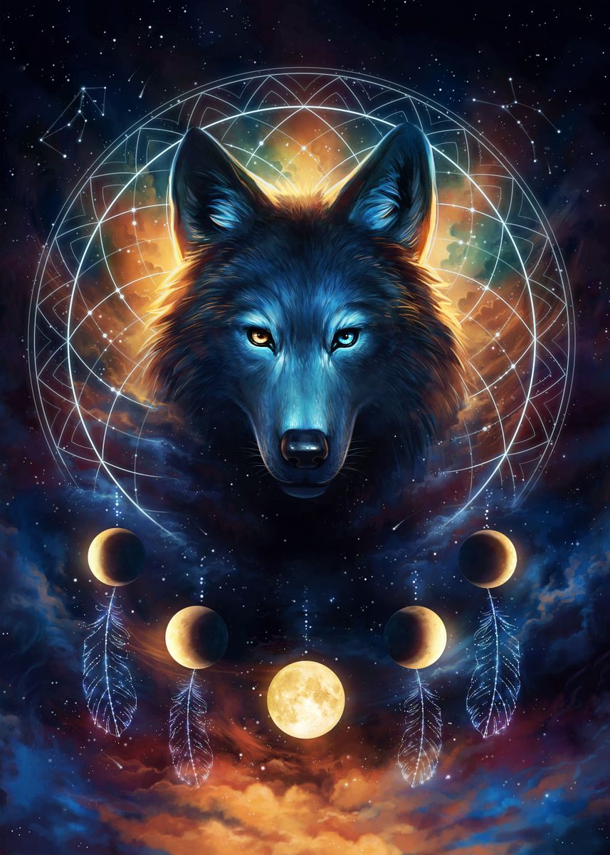 Dream Catcher Wolf' Poster by Jonas Jödicke | Displate