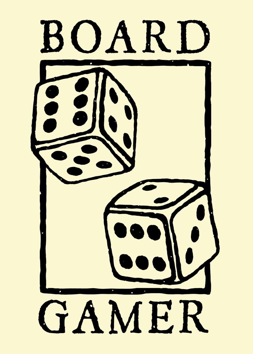 'Board Gamer' Poster, picture, metal print, paint by Boris Rajic Displate