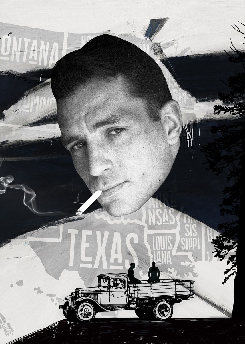 'On the Road Jack Kerouac' Poster, picture, metal print, paint by Levan ...