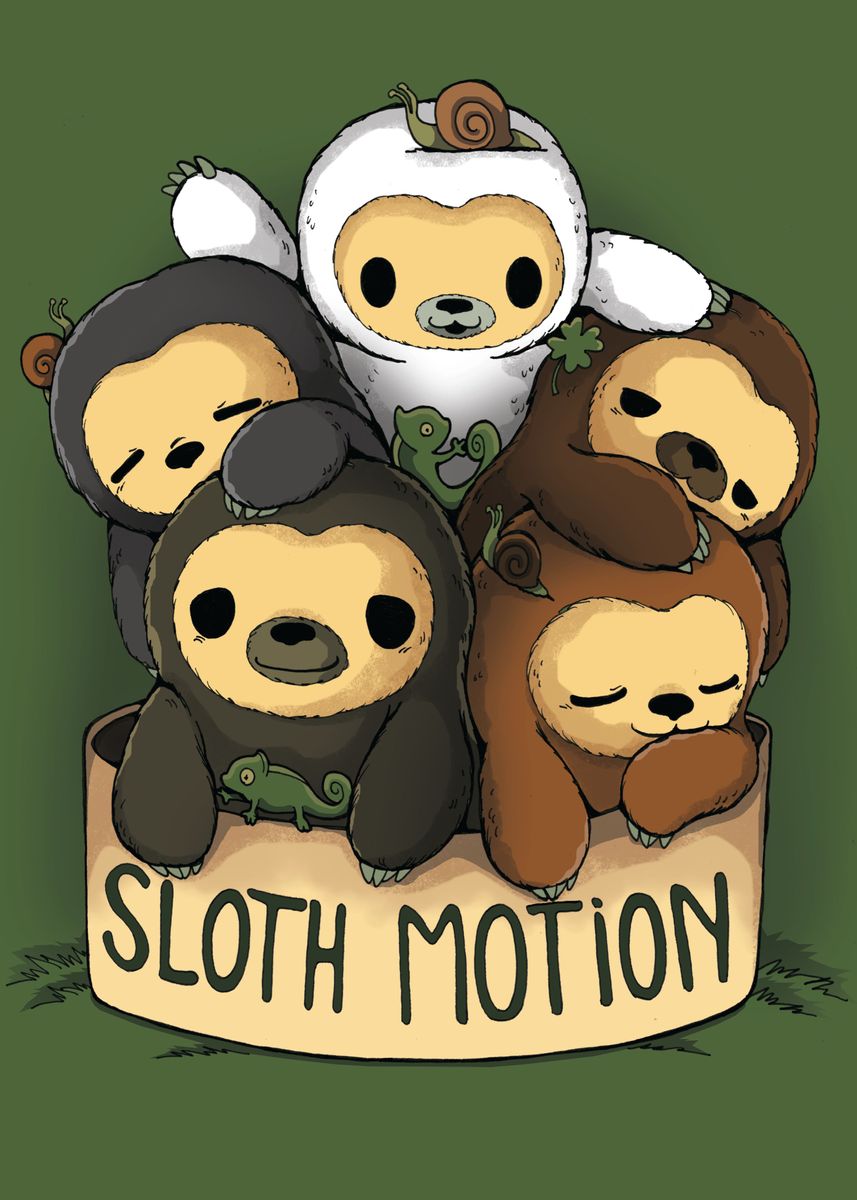 'Sloth Motion' Poster by Valentina Fabbri | Displate
