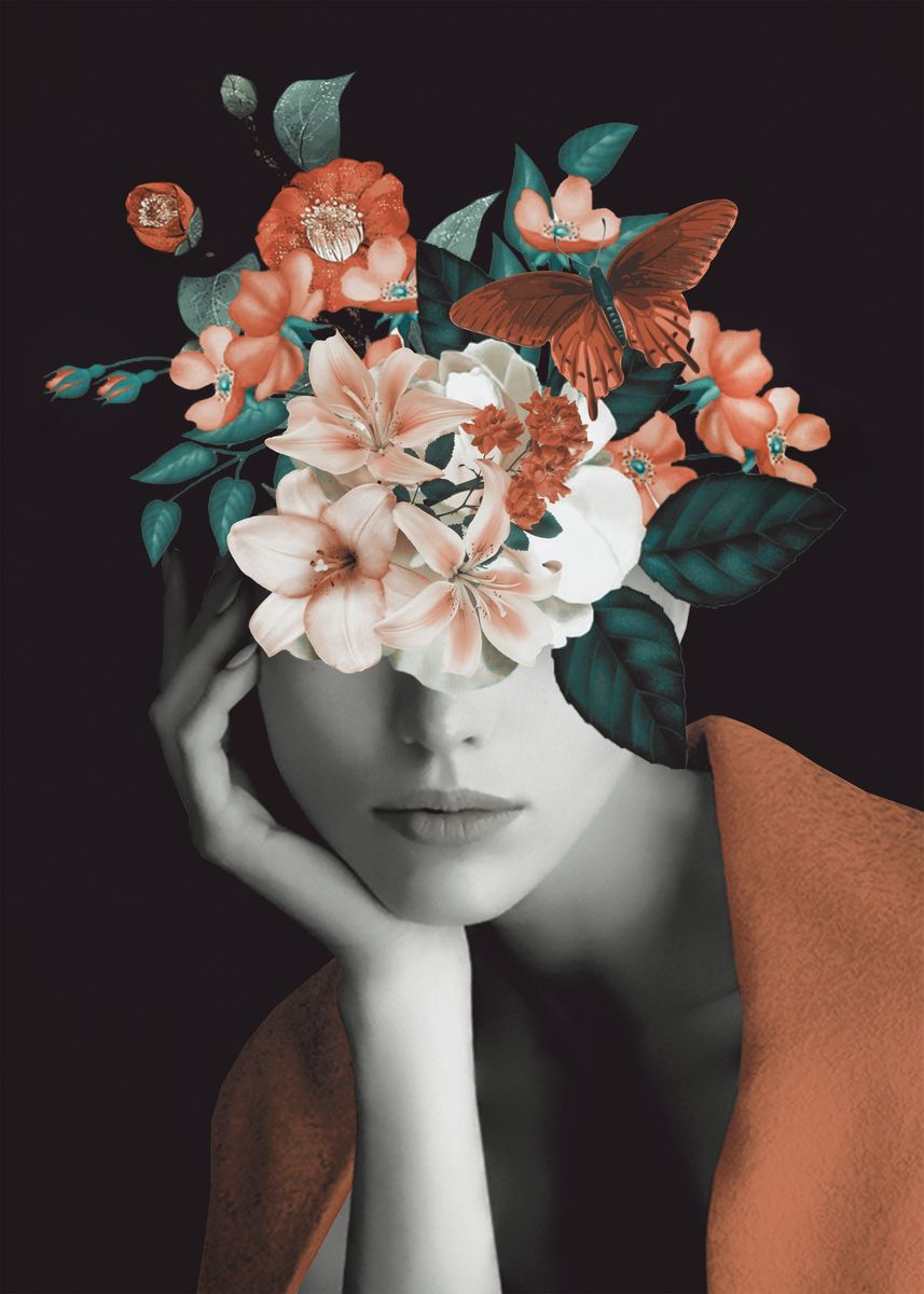 'WOMAN WITH FLOWERS 7' Poster, picture, metal print, paint by dada 22 ...