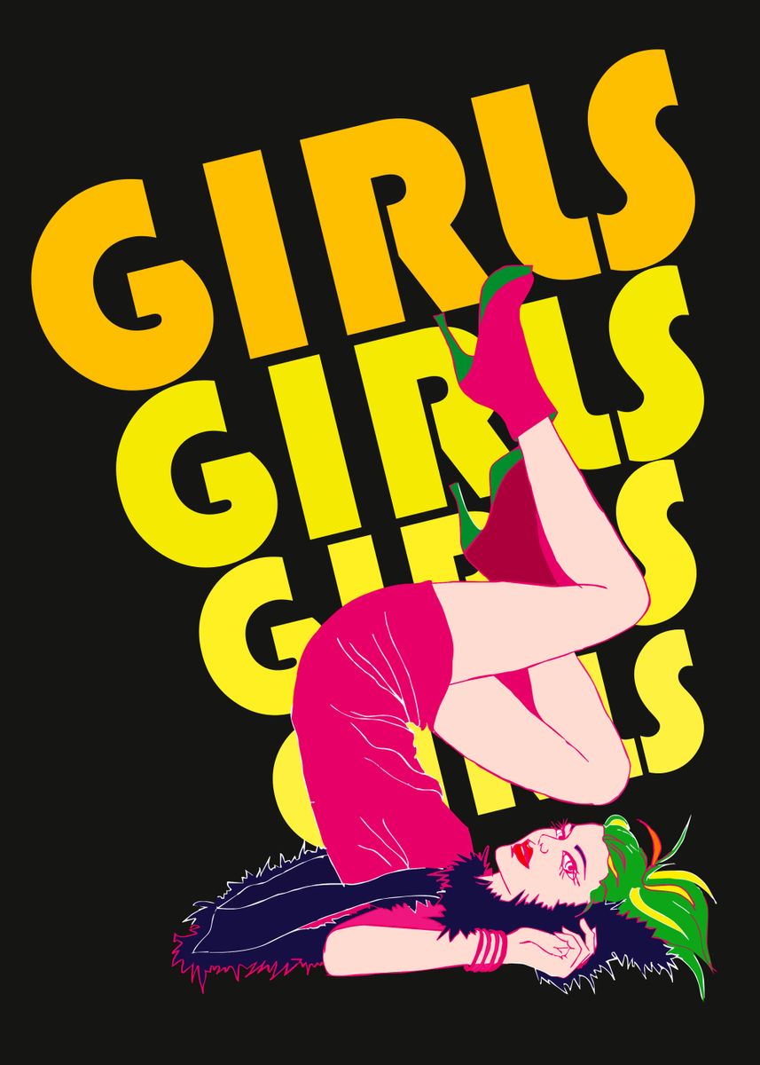 'Girls girls girls' Poster by Kateryna Bortsova | Displate